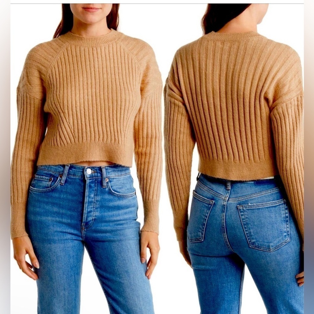 Sophie Rue Cropped Ribbed Knit Sweater XS